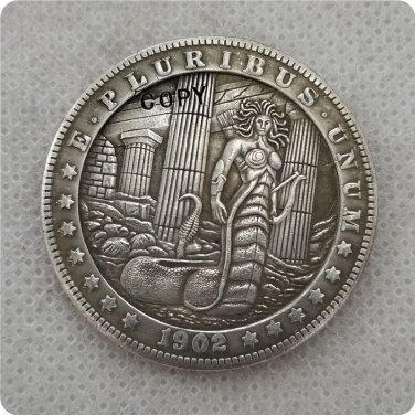 US 1902-P Morgan Dollar Snake Girl Hobo Nickle Copy Coin For Collection