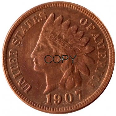 US 1907 Indian Head One Cent Copper Copy Coins