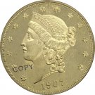 US 1907 Liberty Head Twenty Dollars Brass Copy Coins