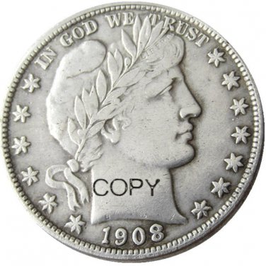 US 1908 Barber Half Dollar Copy Coin