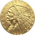 US 1908 Indian Half Eagle $5 Five Dollars Gold Copy Coin  For Collection