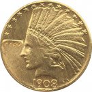 US 1908-D Indian Head Half Eagle $10 Ten Dollars Gold Copy Coin  For Collection