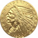 US 1908-S Indian Half Eagle $5 Five Dollars Gold Copy Coin  For Collection