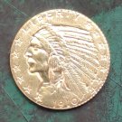 US 1910 Indian Head Quarter Eagle $5 Five Dollar Copy Coin