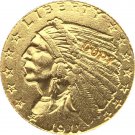 US 1911 Indian Half Eagle $5 Five Dollars Gold Copy Coin  For Collection