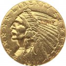 US 1911-D Indian Half Eagle $5 Five Dollars Gold Copy Coin  For Collection