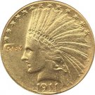 US 1911-S Indian Head Half Eagle $10 Ten Dollars Gold Copy Coin  For Collection