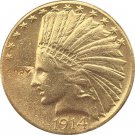 US 1914 Indian Head Half Eagle $10 Ten Dollars Gold Copy Coin  For Collection