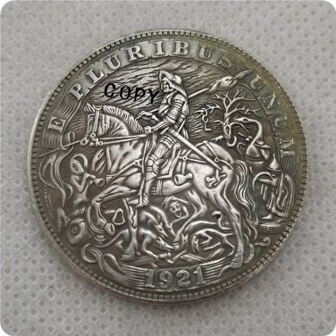 US 1921-P Morgan Dollar Knight Hobo Nickle Copy Coin For Collection