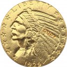 US 1929 Indian Half Eagle $5 Five Dollars Gold Copy Coin  For Collection