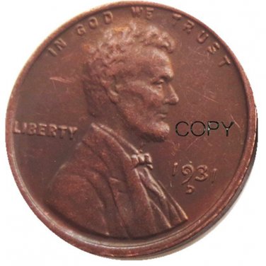 US 1931-D Lincoln Head One Cent Penny Copy Coin
