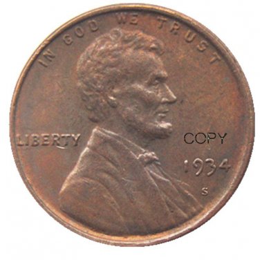 US 1934-S Lincoln Head One Cent Penny Copy Coin