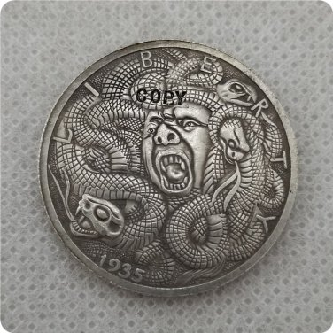 US 1935 Walking Liberty Half Dollar Snake Hobo Nickle Copy Coin For Collection