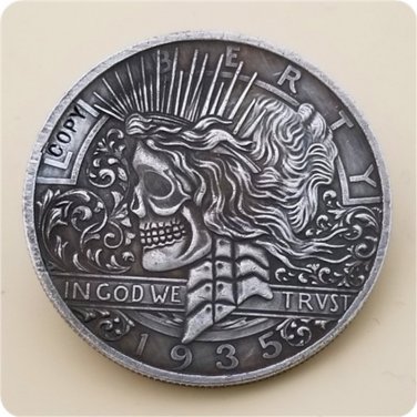 US 1935-P Peace Dollar Hobo Nickle Copy Coin For Collection