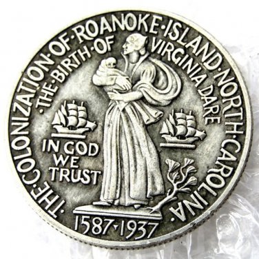 US 1937 50c Roanoke Commemorative Half Dollar Commem Gorgeous Copy Coins  For Collection