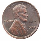 US 1937 Lincoln Head One Cent Penny Copy Coin
