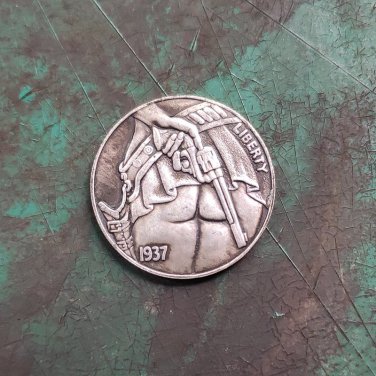 US 1937-D Three Legged Buffalo Hobo Nickel Copy Coin