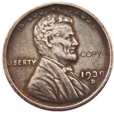 US 1939-D Lincoln Head One Cent Penny Copy Coin