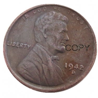 US 1942-D Lincoln Head One Cent Penny Copy Coin