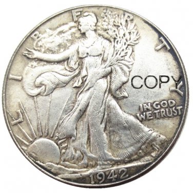 US 1942-S Walking Liberty Half Dollar Copy Coin