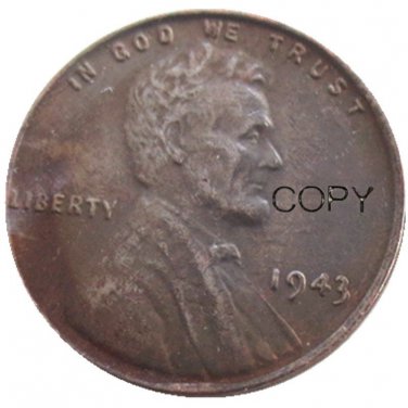 US 1943 Lincoln Head One Cent Penny Copy Coin
