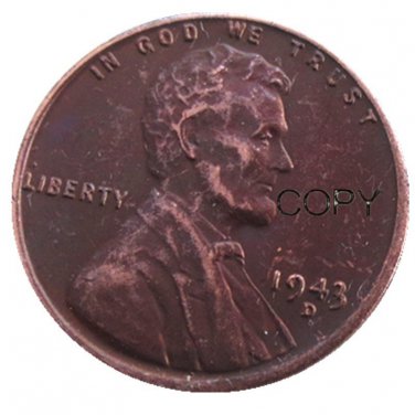 US 1943-D Lincoln Head One Cent Penny Copy Coin