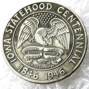 US 1946 Iowa Centennial Commemorative Half Dollar Copy Coins  For Collection