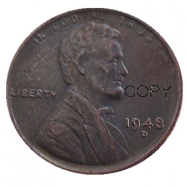 US 1948-D Lincoln Head One Cent Penny Copy Coin