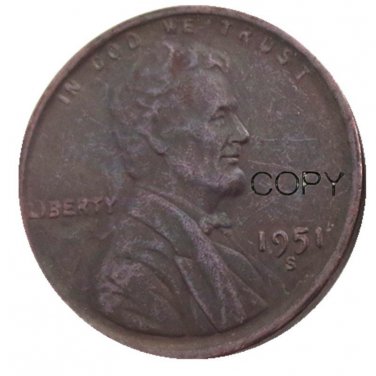 US 1951-S Lincoln Head One Cent Penny Copy Coin