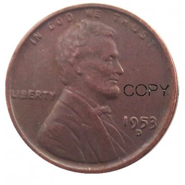 US 1953-D Lincoln Head One Cent Penny Copy Coin