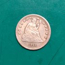 US Coin 1841 Seated Liberty 25 Cent Quarter Dollar Copy Coin