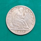 US Coin 1847 Seated Liberty Half Dollar Copy Coin