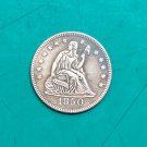 US Coin 1850 Seated Liberty 25 Cent Quarter Dollar Copy Coin