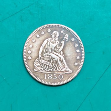 US Coin 1850 Seated Liberty 25 Cent Quarter Dollar Copy Coin