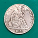 US Coin 1851 Seated Liberty Half Dollar Copy Coin