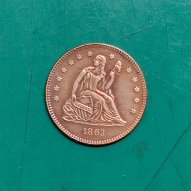 US Coin 1863 Seated Liberty 25 Cent Quarter Dollar Copy Coin