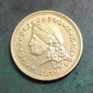 US Coin 1879 Stella 400 Cents Flowing Hair Four Dollar Gold Copy Coin
