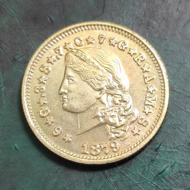 US Coin 1879 Stella 400 Cents Flowing Hair Four Dollar Gold Copy Coin