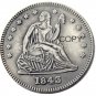 USA 1843 Seated Liberty Quarter Dollars 25 Cent Copy Coin