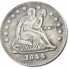USA 1844 Seated Liberty Quarter Dollars 25 Cent Copy Coin