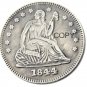 USA 1844 Seated Liberty Quarter Dollars 25 Cent Copy Coin