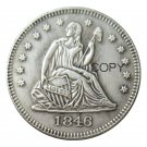 USA 1846 Seated Liberty Quarter Dollars 25 Cent Copy Coin