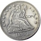 USA 1851 Seated Liberty Quarter Dollars 25 Cent Copy Coin
