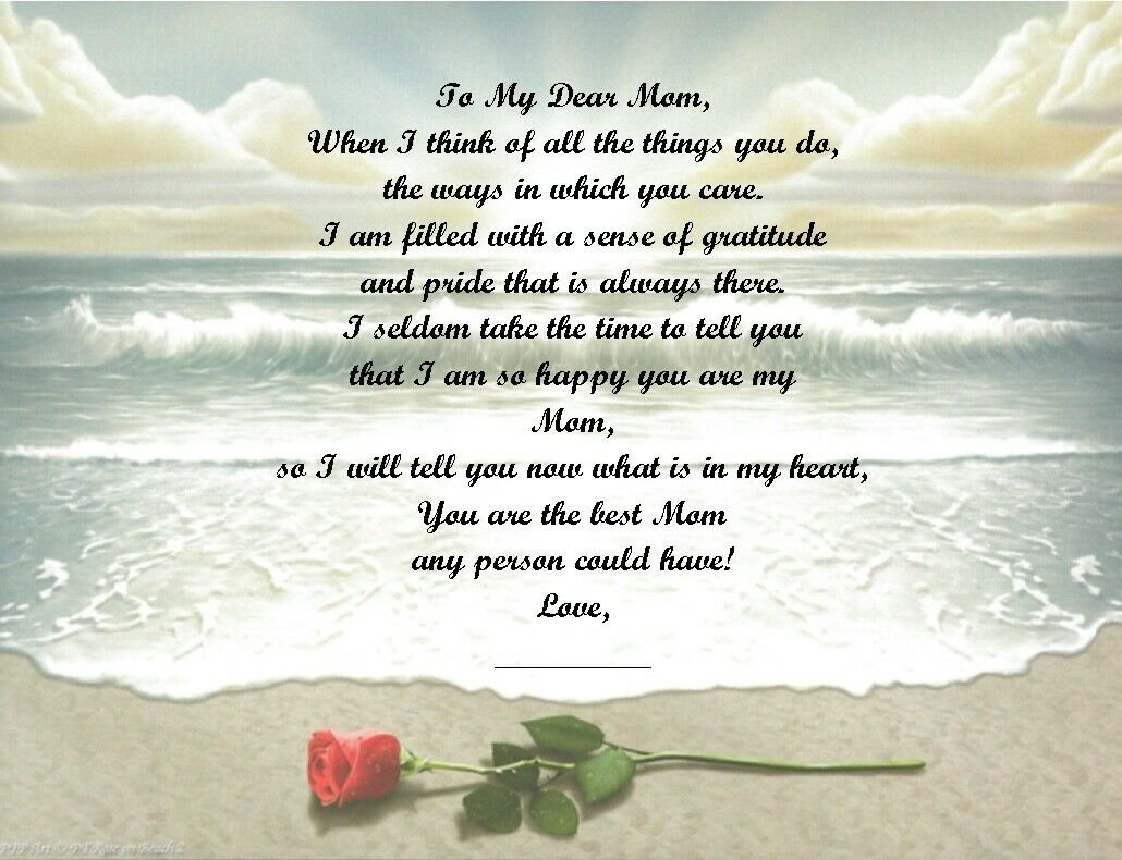 Mom Personalized Poem Birthday Gift Christmas Gift Mother S Day Gift