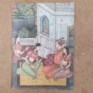 Royal Mughal Love Scene Handmade Miniature Painting On Old Post card