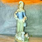 1966 Gorgeous Vtg Victorian lady statue & poodle~artist signature on bottom