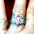 Beautiful pink and rhinestone Marquee ring