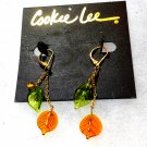 Cookie Lee Glass Leaf Earrings