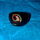 Gorgeous vintage Celluloid black red and gold size 6 Ring