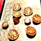 Set of unique Roman Soldier Face vintage old silver coin buttonsl